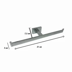 PORTA ROTOLO ROTOLI DOPPIO CARTA IGIENICA FISSAGGIO PARETE PER BAGNO CUBO 87219