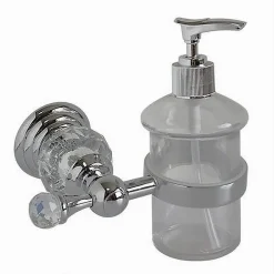 PORTA SAPONE DISPENSER SAPONE LIQUIDO VETRO MONTAGGIO PARETE BAGNO CRYSTAL 52831