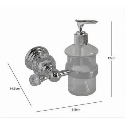 PORTA SAPONE DISPENSER SAPONE LIQUIDO VETRO MONTAGGIO PARETE BAGNO CRYSTAL 52831