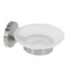 PORTA SAPONE IN ACCIAIO SATINATO CON PIATTINO VETRO SATINATO ACCESSORI DA BAGNO 87905