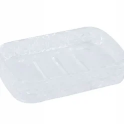 PORTA SAPONE IN VETRO RETTANGOLARE DA APPOGGIO BAGNO VASCA DOCCIA 8.5X13X2.5 CM