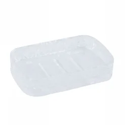 PORTA SAPONE IN VETRO RETTANGOLARE DA APPOGGIO BAGNO VASCA DOCCIA 8.5X13X2.5 CM