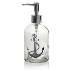 PORTA SAPONE LIQUIDO DOSATORE SILVER 450ML 8X18 CM VETRO DECORI ASSORTITI 775680