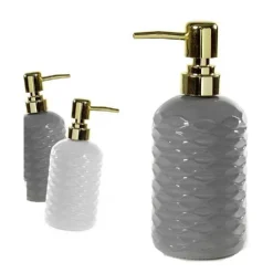 PORTA SAPONE LIQUIDO DOSATORE ONDA DISPENSER 7X19 CM IN VETRO VARI COLORI 785436