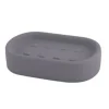 PORTA SAPONE PIATTO SUPPORTO SAPONETTA ACCESSORIO ARREDO PER BAGNO GRIGIO 87811