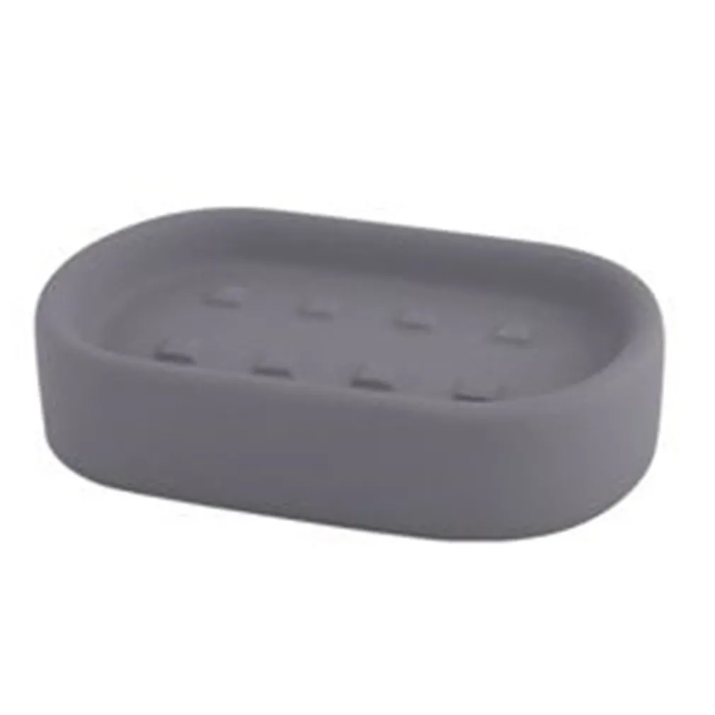 PORTA SAPONE PIATTO SUPPORTO SAPONETTA ACCESSORIO ARREDO PER BAGNO GRIGIO 87811