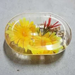 PORTA SAPONE PORTASAPONE DECORATO FIORE GIRASOLE BAGNO ACCESSORIO 52379