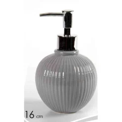 PORTA SAPONE PORTASAPONE DISPENSER LIQUIDO IN CERAMICA TONDO 16 CM BAGNO 674105