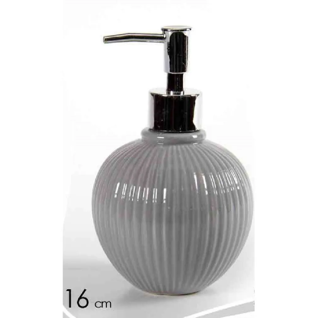 PORTA SAPONE PORTASAPONE DISPENSER LIQUIDO IN CERAMICA TONDO 16 CM BAGNO 674105