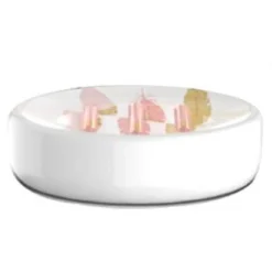 PORTA SAPONE SAPONETTA ACCESSORIO ARREDO BAGNO BIANCO CON PIUME 11X8X3 CM 69795