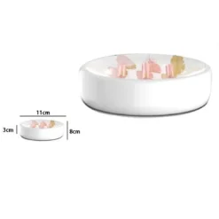 PORTA SAPONE SAPONETTA ACCESSORIO ARREDO BAGNO BIANCO CON PIUME 11X8X3 CM 69795