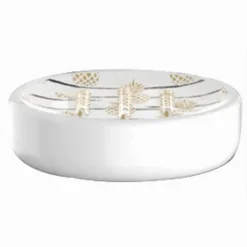 PORTA SAPONE SAPONETTA ACCESSORIO ARREDO BAGNO BIANCO CON ANANAS 11X8X3CM 69754