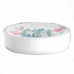 PORTA SAPONE SAPONETTA ACCESSORIO ARREDO BAGNO CON FENICOTTERI IN CERAMICA 69960