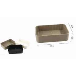 PORTA SAPONE SAPONETTA ACCESSORIO ARREDO BAGNO RETTANGOLARE EFFETTO RIGATO 52383