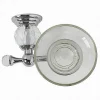 PORTA SAPONE SAPONETTA CON PIATTINO VETRO MONTAGGIO A PARETE BAGNO CRYSTAL 52823