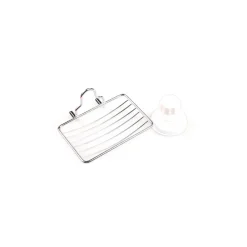 PORTA SAPONE SAPONETTA CON ATTACCO A VENTOSA A PARETE PER BAGNO IN ACCIAIO