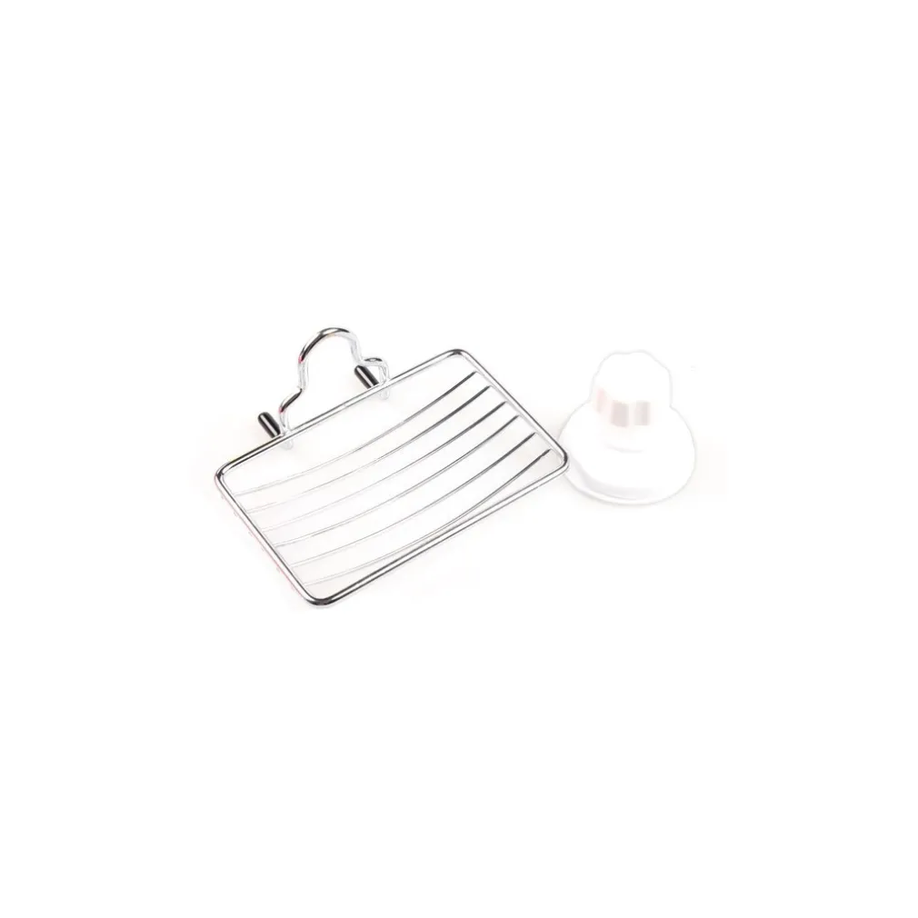 PORTA SAPONE SAPONETTA CON ATTACCO A VENTOSA A PARETE PER BAGNO IN ACCIAIO