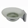 PORTA SAPONE SAPONETTA CON PIATTINO VETRO SATINATO PARETE BAGNO SQUARE 59185