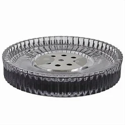 PORTA SAPONE SAPONETTA D'APPOGGIO IN VETRO RIGATO CON PIASTRA ARREDO BAGNO 10370