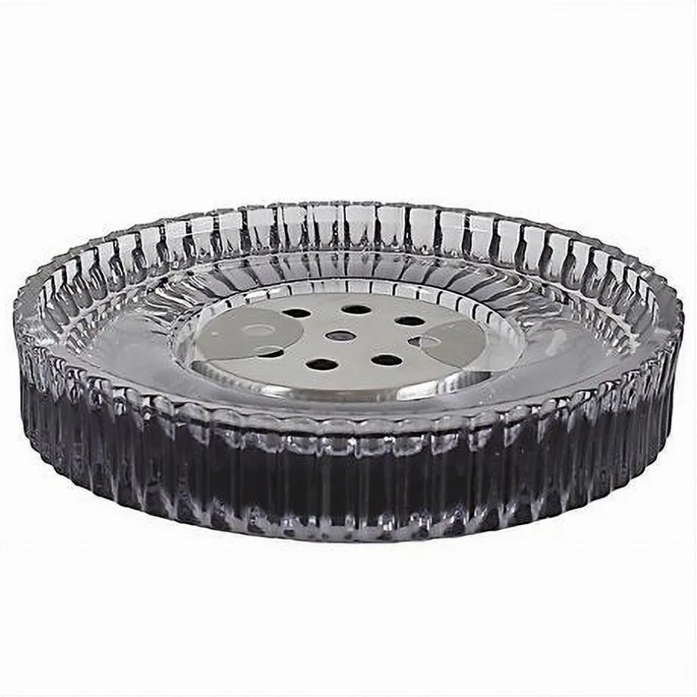 PORTA SAPONE SAPONETTA D'APPOGGIO IN VETRO RIGATO CON PIASTRA ARREDO BAGNO 10370