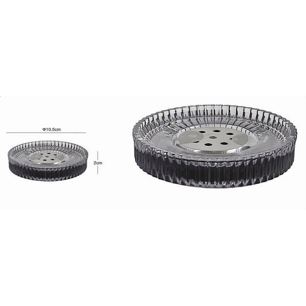 PORTA SAPONE SAPONETTA D'APPOGGIO IN VETRO RIGATO CON PIASTRA ARREDO BAGNO 10370