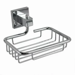PORTA SAPONE SAPONETTA MENSOLA DOPPIO FISSAGGIO A PARETE BAGNO SQUARE 13CM 59184