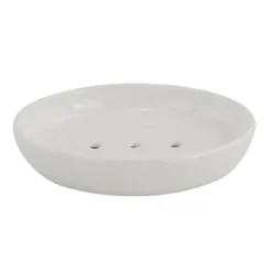 PORTA SAPONE SAPONETTA PIATTO BIANCO PELLE ACCESSORIO ARREDO BAGNO ELEGANTE 87788