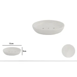 PORTA SAPONE SAPONETTA PIATTO BIANCO PELLE ACCESSORIO ARREDO BAGNO ELEGANTE 87788
