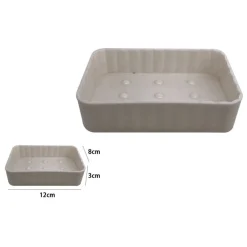 PORTA SAPONE SUPPORTO SAPONETTA DA BAGNO RETTANGOLARE RIGATO ACCESSORIO ARREDO 79188