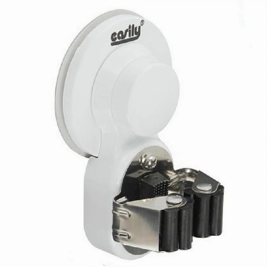 PORTA SCOPA GANCIO PER SCOPE A VENTOSA SUPPORTO PARETE APPENDISCOPA 11X6CM 59556