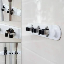 PORTA SCOPE DA MURO SALVA SPAZIO SUPPORTO 3 POSTI CUCINA CASA PULIZIA 59557