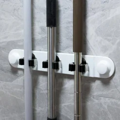 PORTA SCOPE DA MURO SALVA SPAZIO SUPPORTO 3 POSTI CUCINA CASA PULIZIA 59557