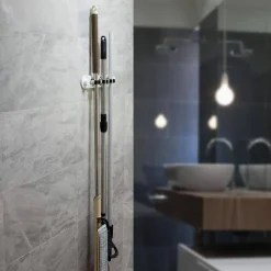 PORTA SCOPE DA MURO SALVA SPAZIO SUPPORTO 3 POSTI CUCINA CASA PULIZIA 59557