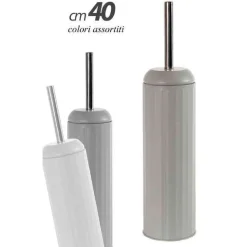 PORTA SCOPINO 9.5 X 40 CM BAGNO IN METALLO DECORO INDUSTRIAL VARI COLORI 747595