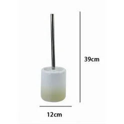 PORTA SCOPINO ARREDO BAGNO WC TOILETTE BIANCO GIALLO CON SCOPINO COMPLETO 59905