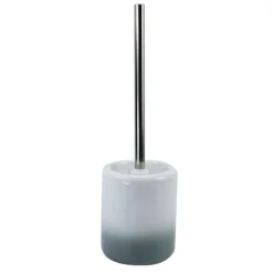 PORTA SCOPINO ARREDO BAGNO WC TOILETTE BIANCO GRIGIO CON SCOPINO COMPLETO 59917