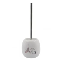 PORTA SCOPINO BIANCO DECORATO SCRITTA PARIS PORTASCOPINO ACCESSORIO BAGNO 87038