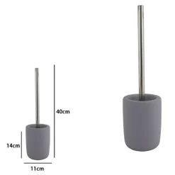 PORTA SCOPINO CON SCOPETTINO WC D'APPOGGIO ARREDO ACCESSORIO BAGNO GRIGIO 87812