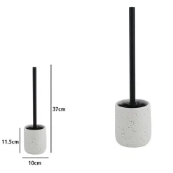 PORTA SCOPINO CON SCOPETTINO NERO WC BAGNO CERAMICA BIANCO EFFETTO PIETRA GRANITO 87808