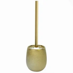 PORTA SCOPINO CON SCOPETTINO PER WC BAGNO DORATO RIGATO ACCESSORIO ARREDO 59937