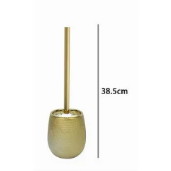 PORTA SCOPINO CON SCOPETTINO PER WC BAGNO DORATO RIGATO ACCESSORIO ARREDO 59937