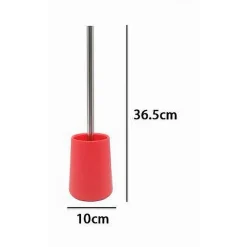 PORTA SCOPINO DI COLORE ROSSO CON SCOPETTINO ACCESSORIO ARREDO PER BAGNO 69945