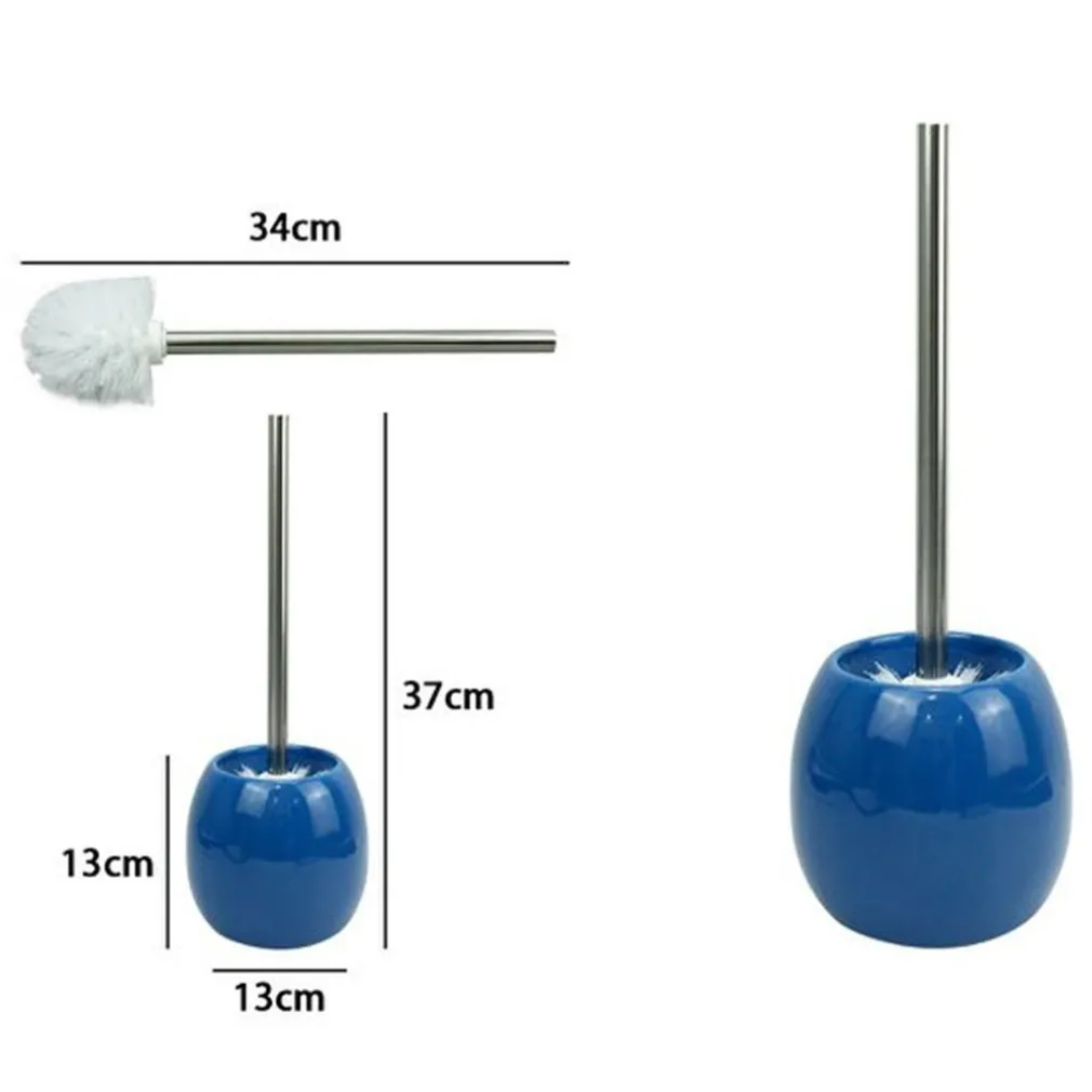 PORTA SCOPINO IN CERAMICA BLU CON SCOPINO MODERNO ACCESSORI ARREDO BAGNO 79259