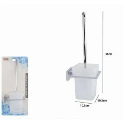 PORTA SCOPINO WC SCOPETTINO COMPLETO VETRO SATINATO FISSAGGIO PARETE BAGNO CUBO 87220