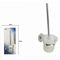 PORTA SCOPINO WC SCOPINO COMPLETO VETRO SATINATO FISSAGGIO A PARETE BAGNO 69194