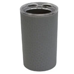 PORTA SPAZZOLINI BICCHIERE ACCESSORIO BAGNO GRIGIO 3 FORI PORTASPAZZOLINI 79798