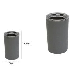 PORTA SPAZZOLINI BICCHIERE ACCESSORIO BAGNO GRIGIO 3 FORI PORTASPAZZOLINI 79798