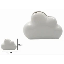 PORTA SPAZZOLINI BICCHIERE DENTIFRICIO BAGNO CERAMICA BIANCA FORMA NUVOLA 79937