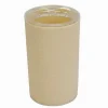 PORTA SPAZZOLINI BICCHIERE ACCESSORIO ARREDO BAGNO BEIGE LAVORATO 3 FORI 79790