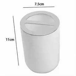 PORTA SPAZZOLINI BICCHIERE ACCESSORIO PER ARREDO BAGNO 2 FORI BIANCO SILVER 69462